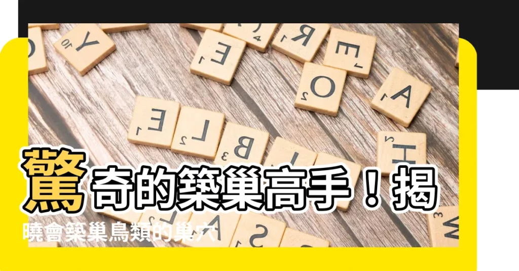 【會築巢的鳥】驚奇的築巢高手！揭曉會築巢鳥類的巢穴建造秘辛