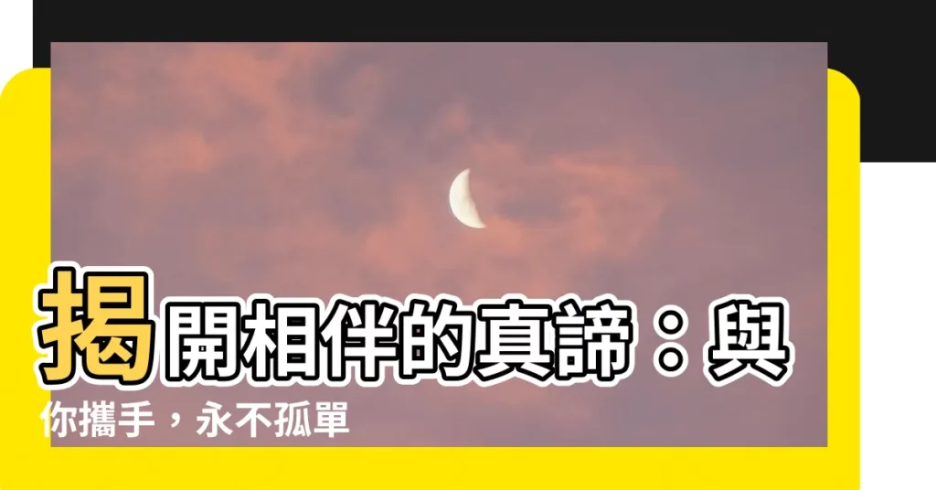 【相伴的意思】揭開相伴的真諦：與你攜手，永不孤單