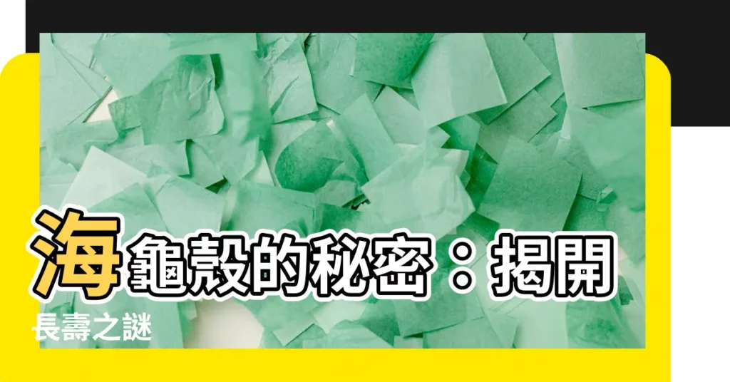 【海龜殼】海龜殼的秘密:揭開長壽之謎
